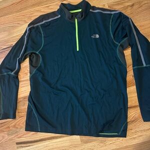The North Face dark green 1/4 zip  with Green Trim